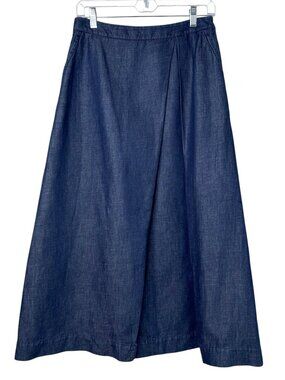 Weekend Max Mara Pleated Lightweight Denim Midi Skirt